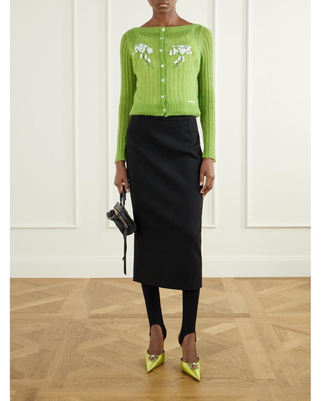 ShuShu/Tong Green Embellished Knitted Cardigan