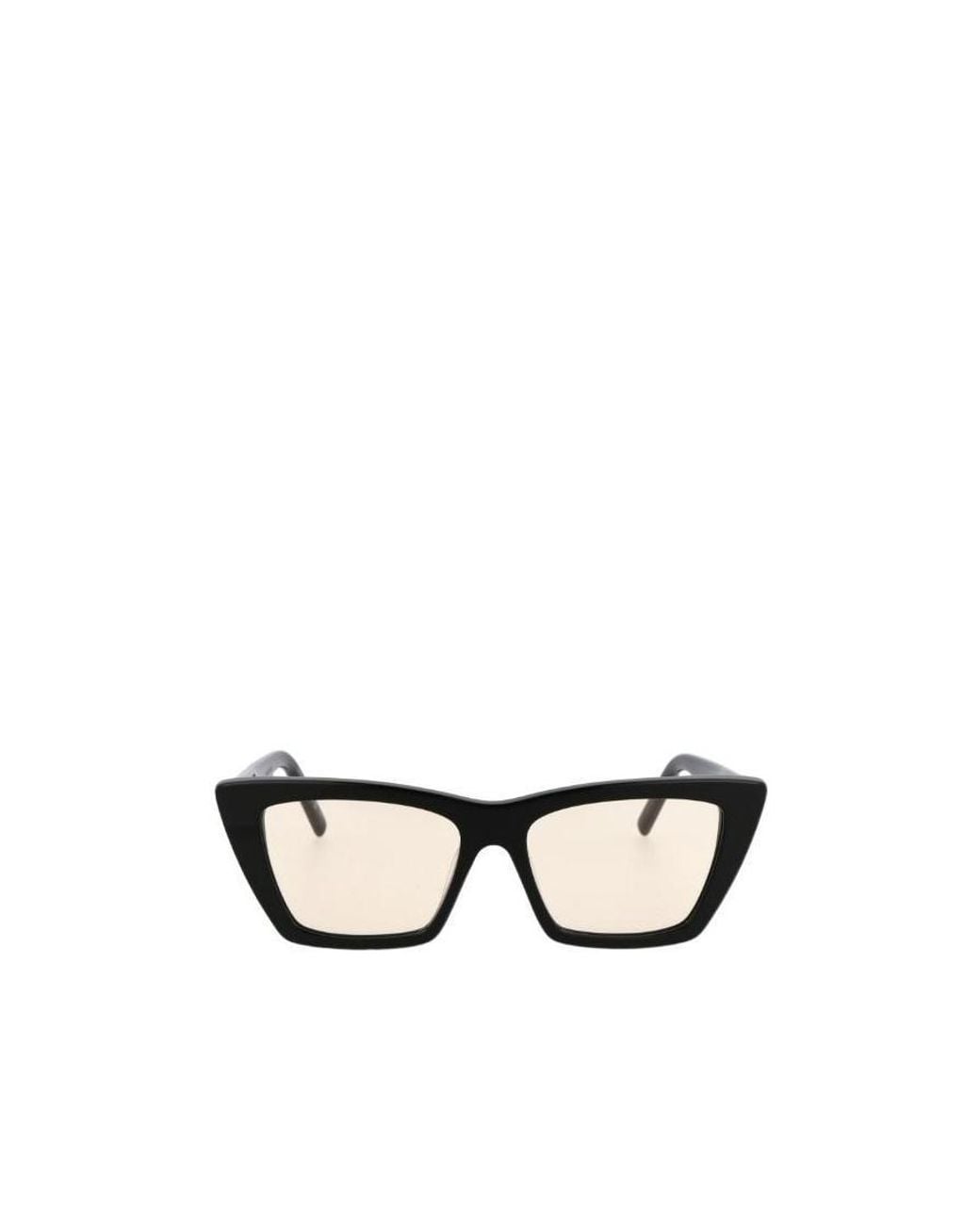 Saint Laurent White Eyewear Cat-Eye Frame Glasses