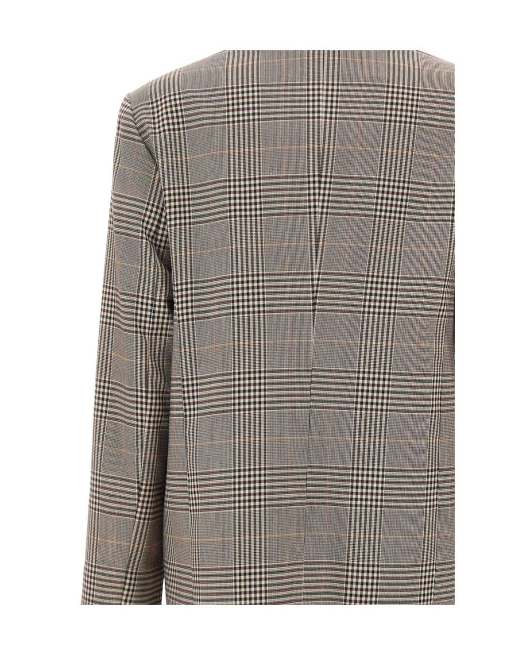 Marella Gray Prince Of Wales Oversized Blazer