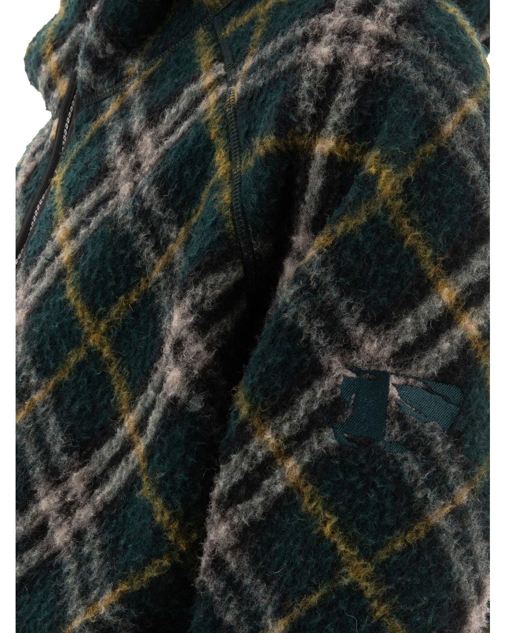 Burberry Black Checked Hooded Zip-Up Jacket for men