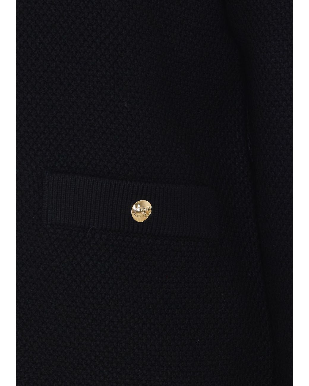 Liu Jo Blue Textured High-Neck Knitted Jacket