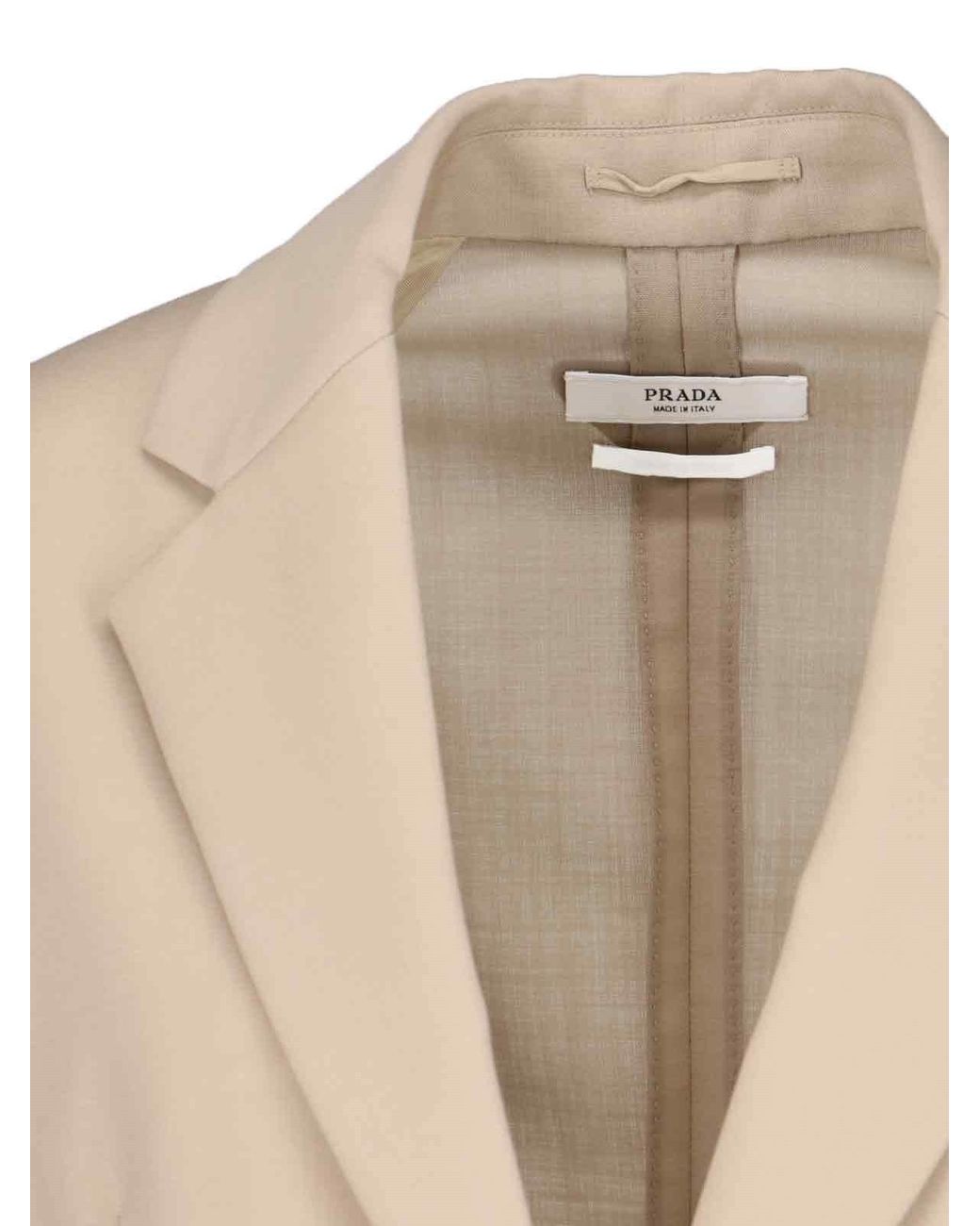 Prada Natural Single-Breasted Jacket
