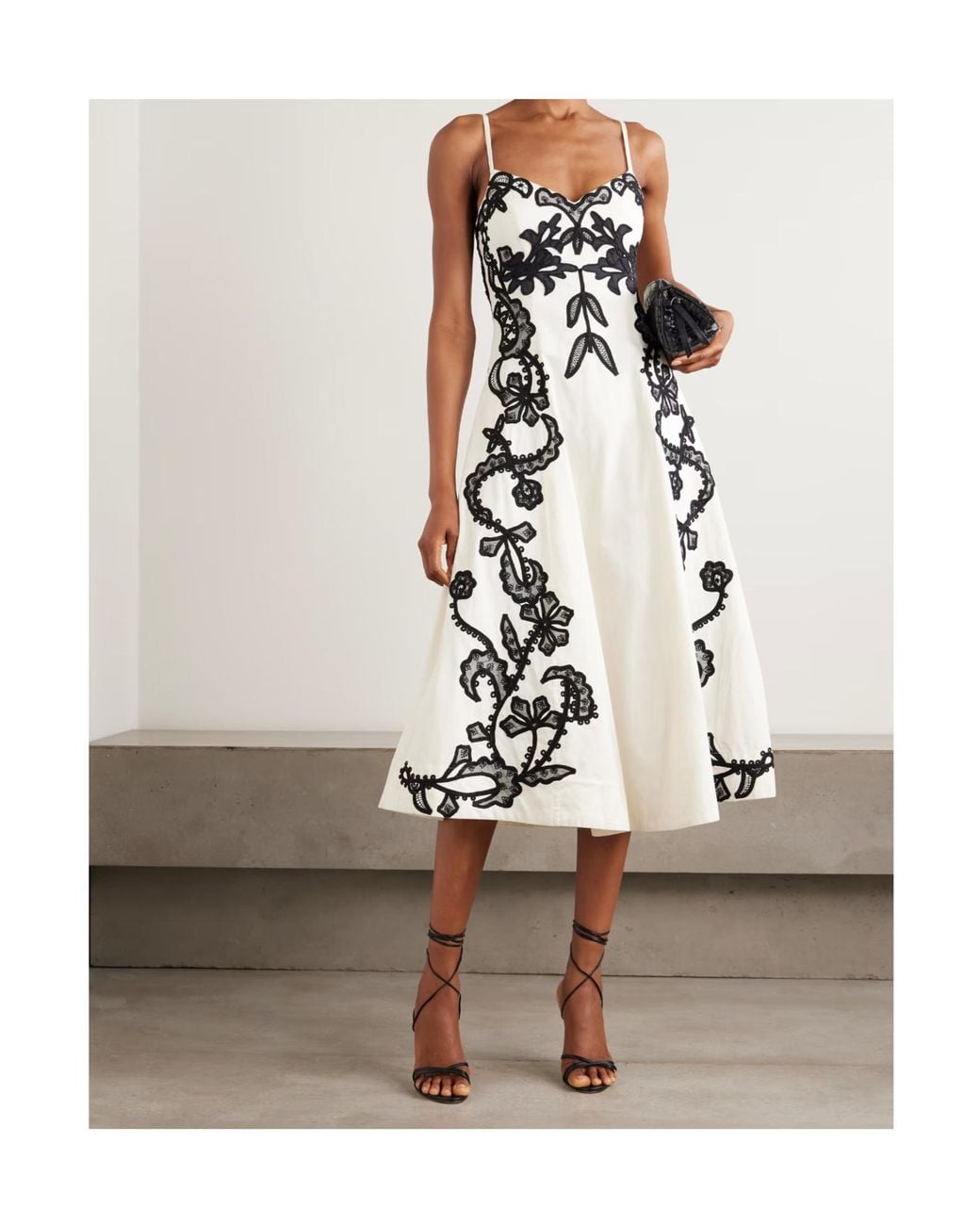 Ulla Johnson White Miray Cami Embroidered Midi Dress