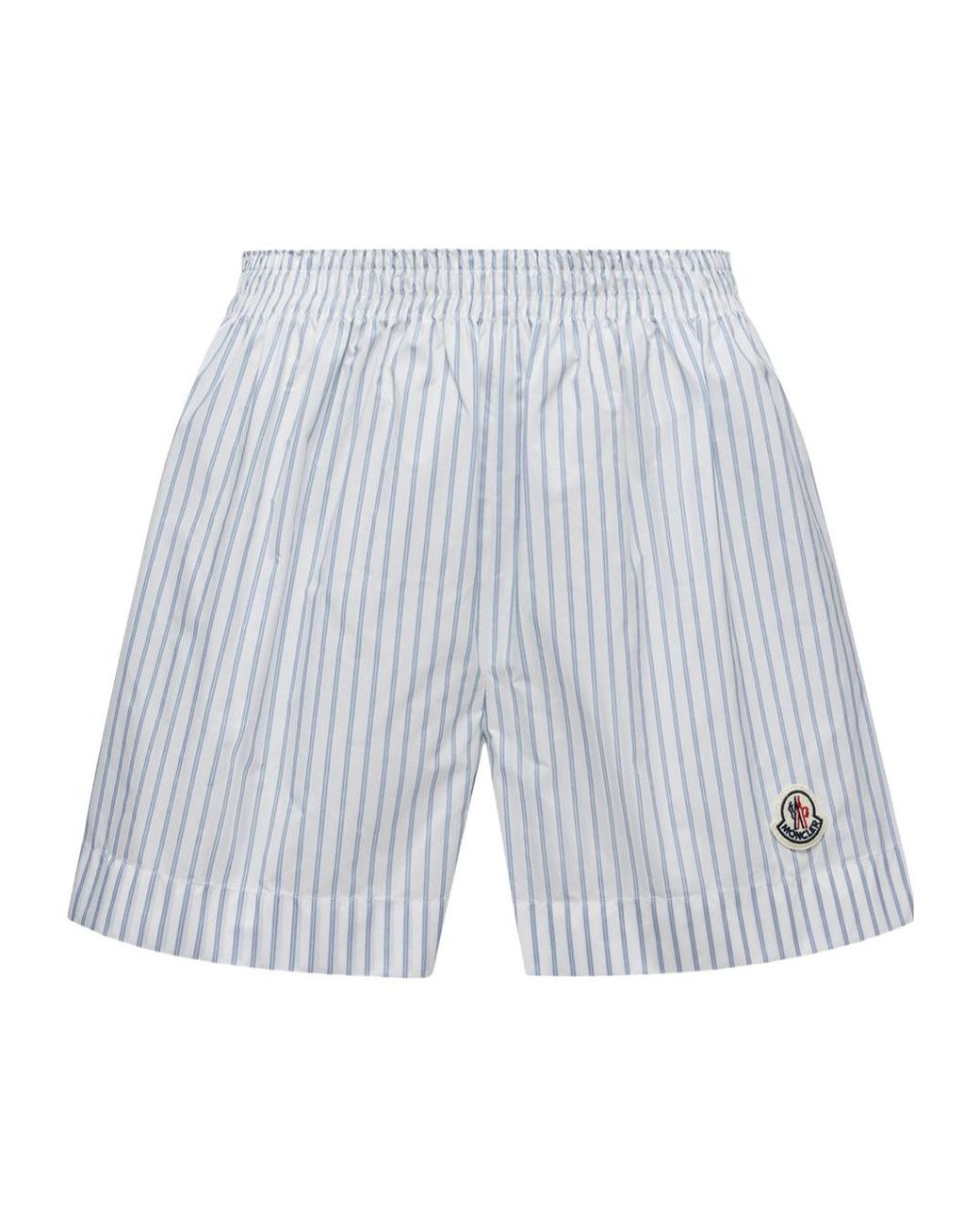 Moncler White Striped Shorts