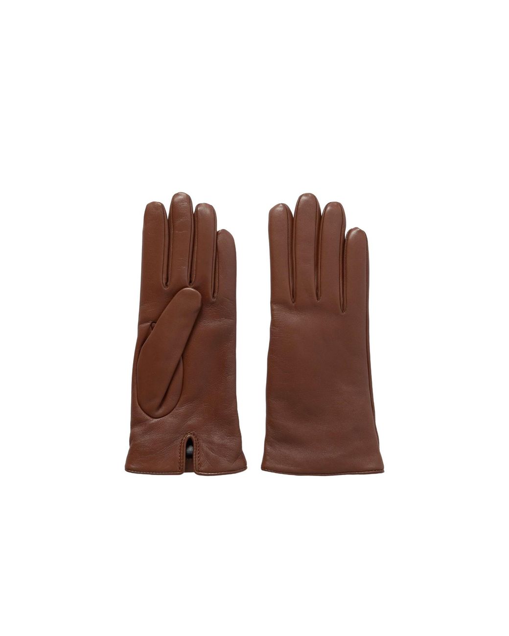 Saint Laurent Brown Logo Gloves