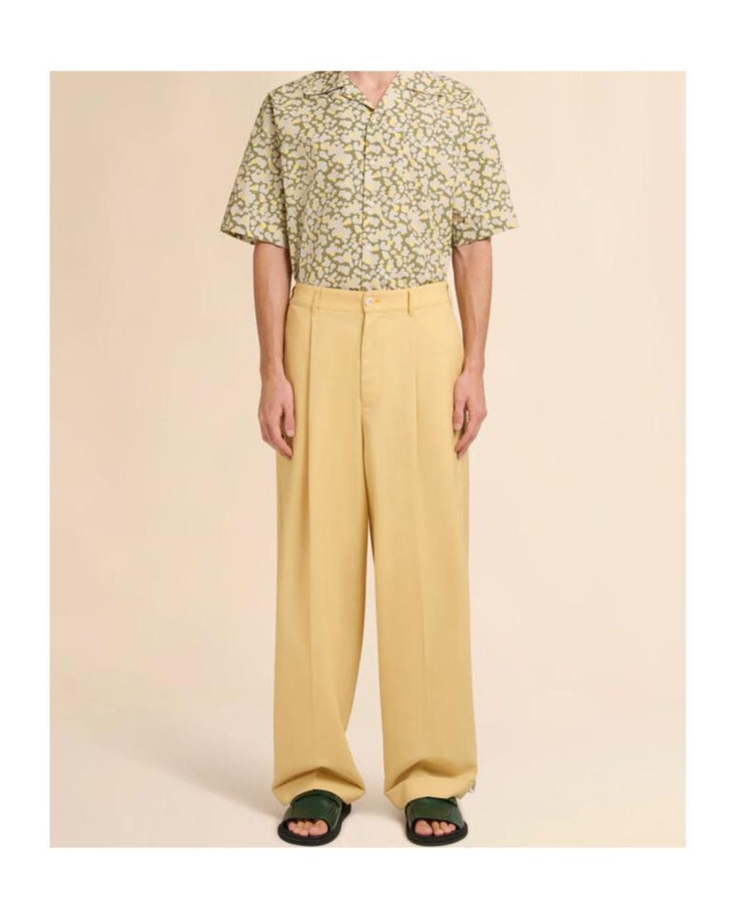 Marni Natural Tropical Pleated Trousers for men