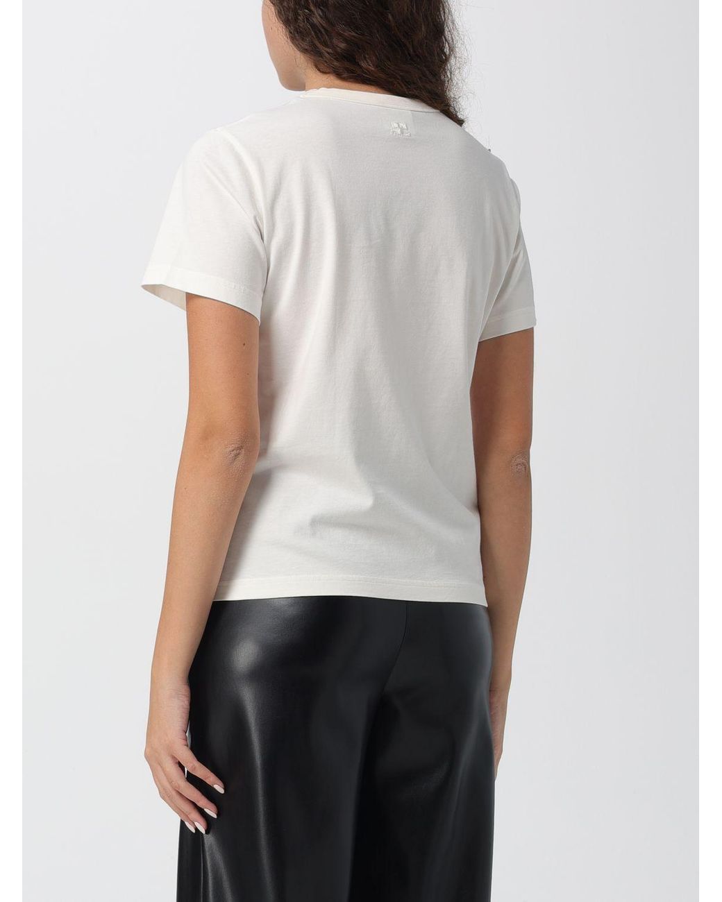 Courreges White Courrèges Logo Patch Crewneck T-Shirt