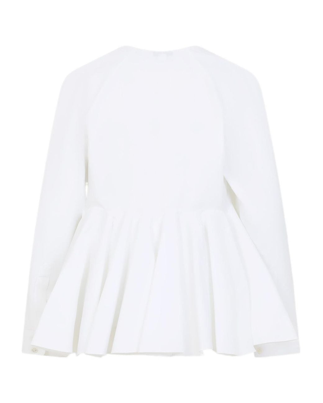 Alaïa White Alaïa V-Neck Flared Shirt
