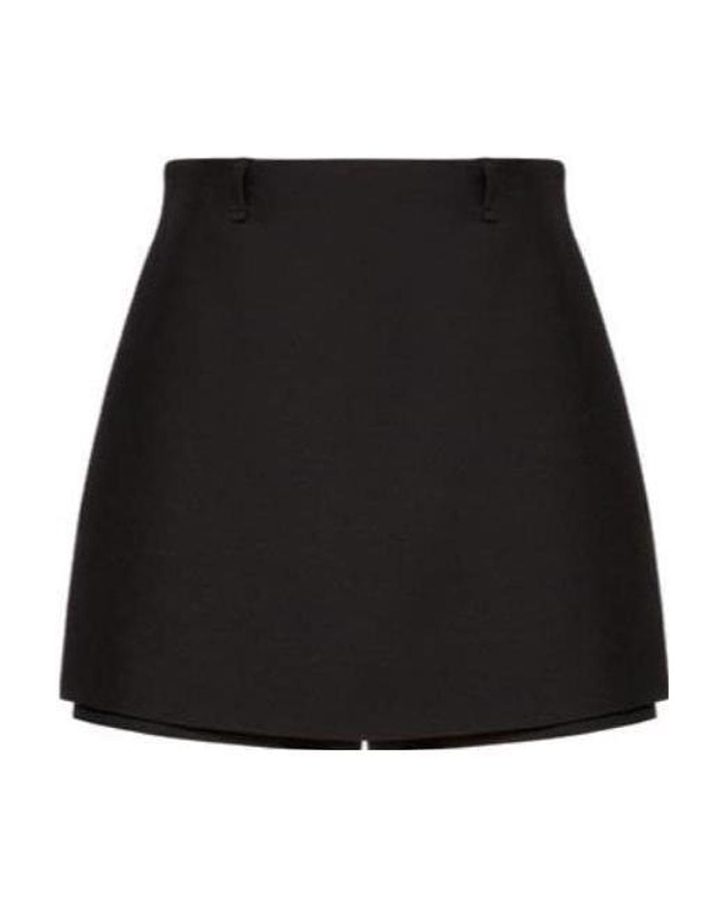Valentino Black High-Waisted Belted Skirt