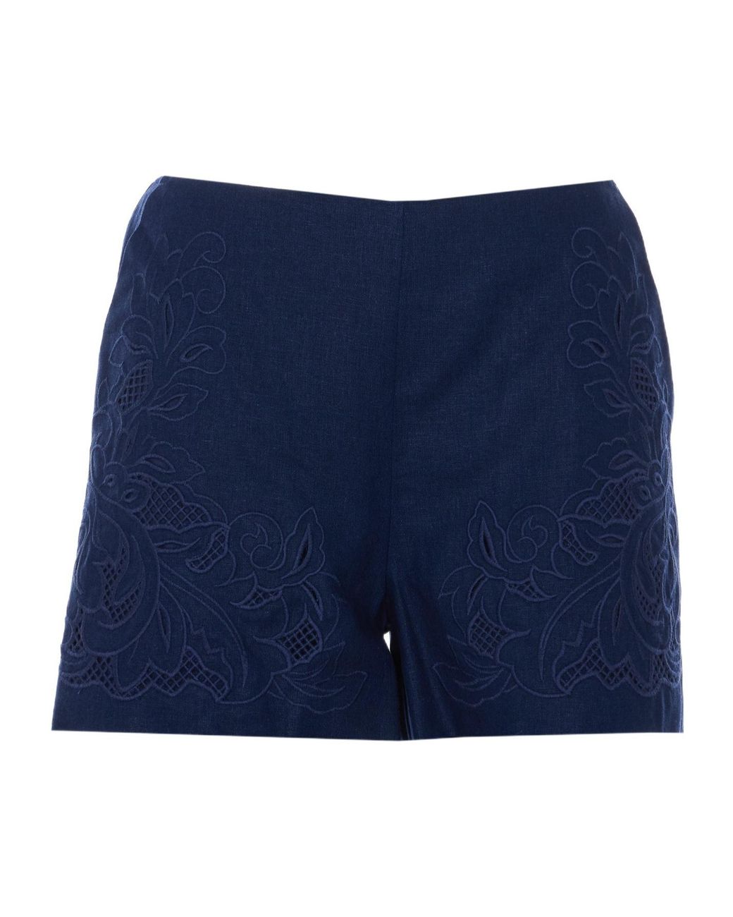 Twinset Blue Embroidered Zipped Shorts