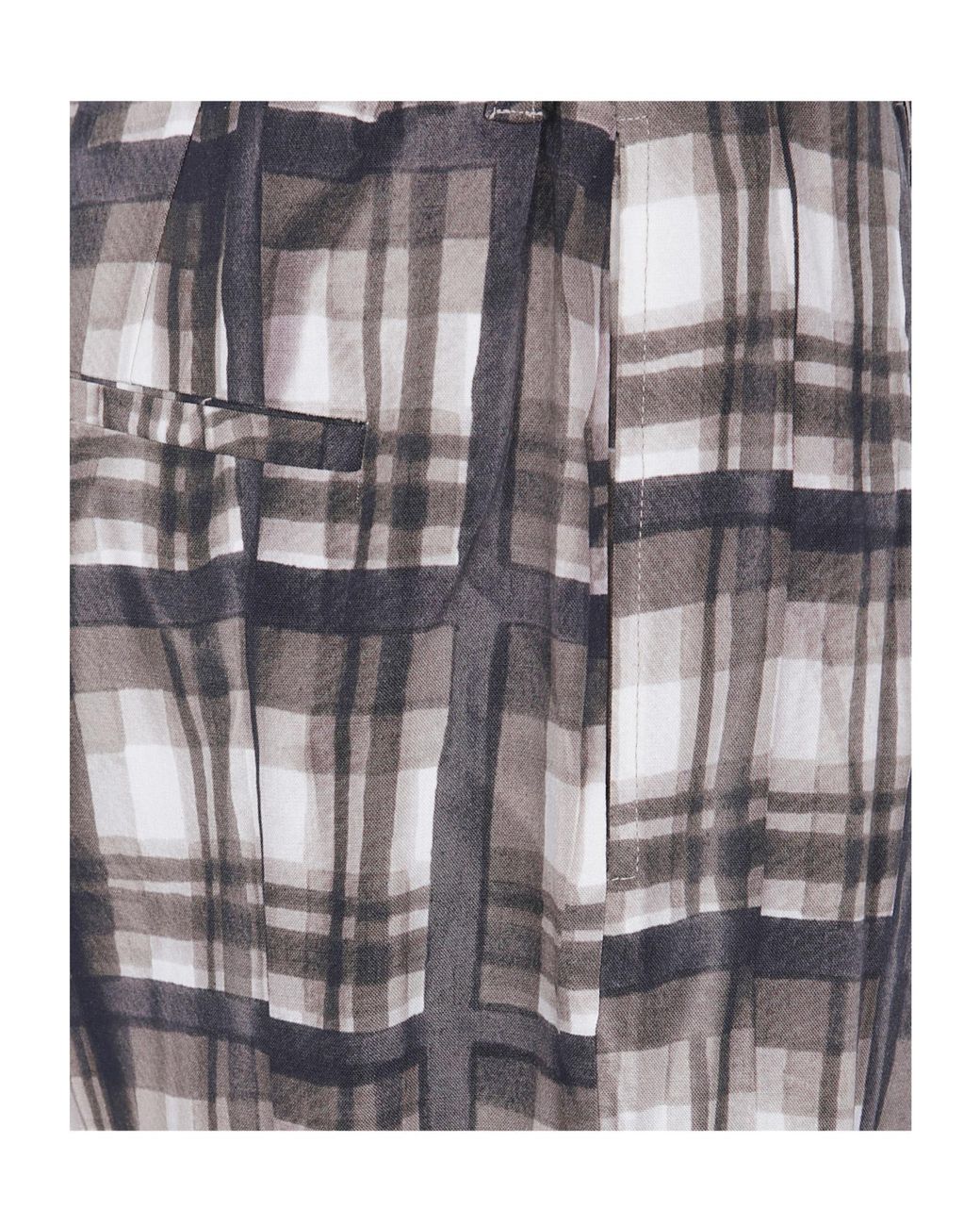 Pierre Louis Mascia Gray Plaid Straight-Leg Trousers