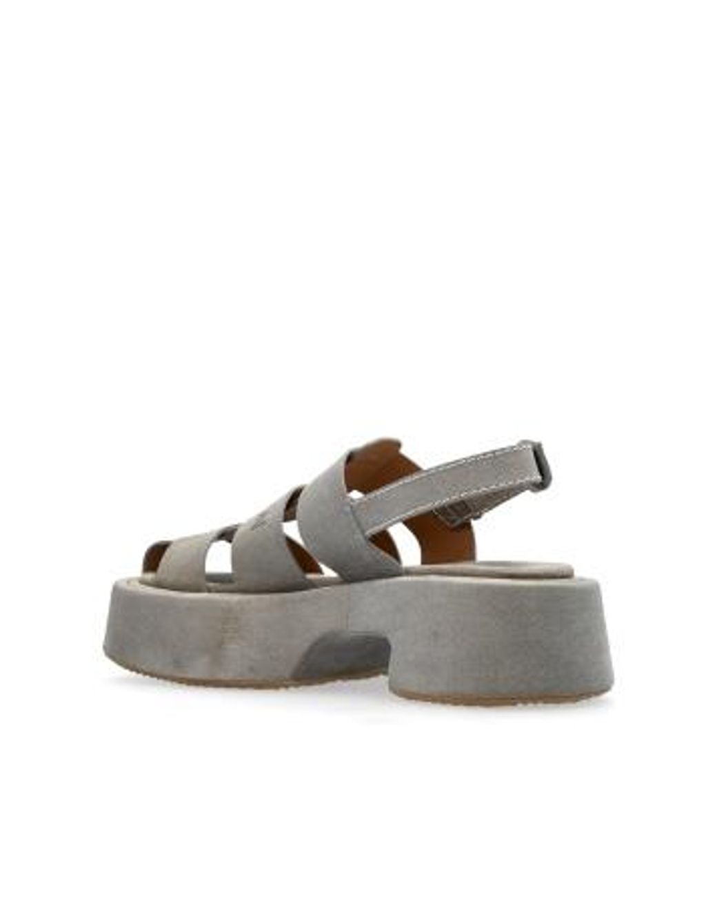 J.W. Anderson Gray Round Toe Flat Sandals