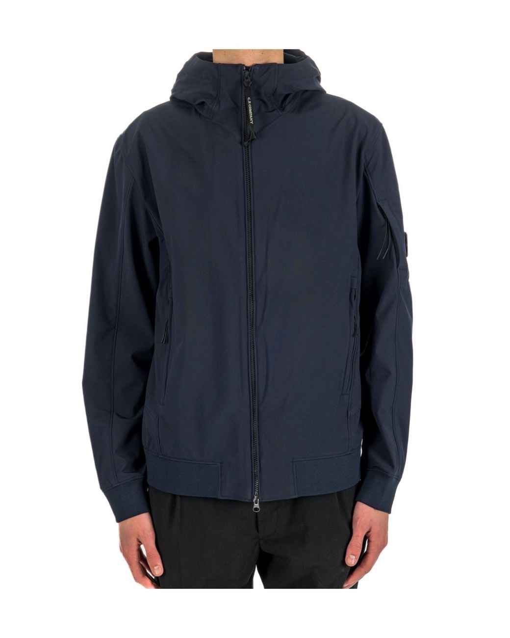 C P Company Blue Outerwear Hooded Jacket for men