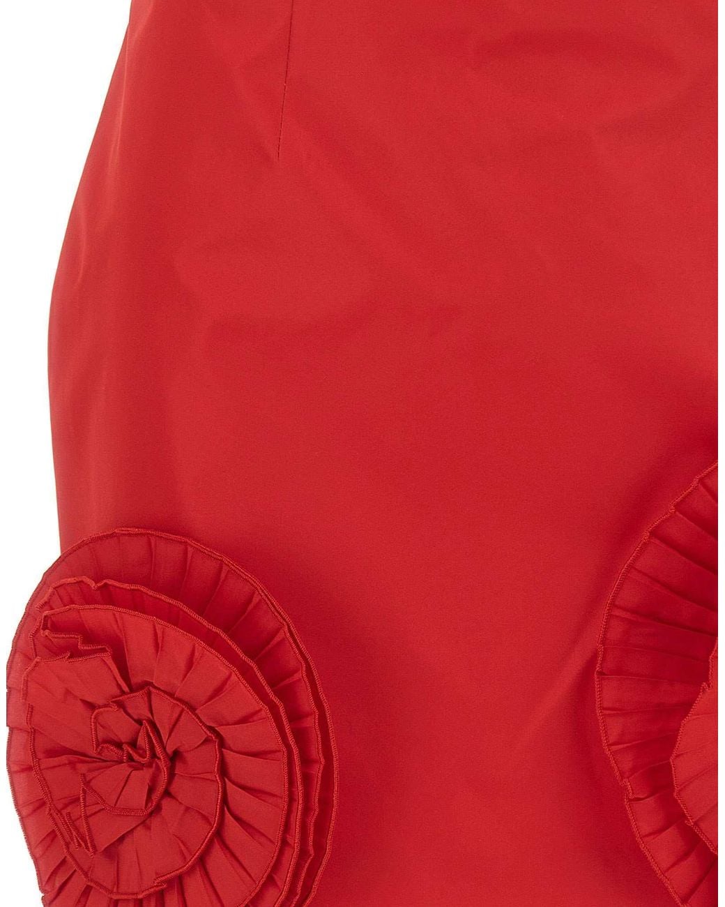 Blumarine Red Ruffled Rosette Mini Skirt