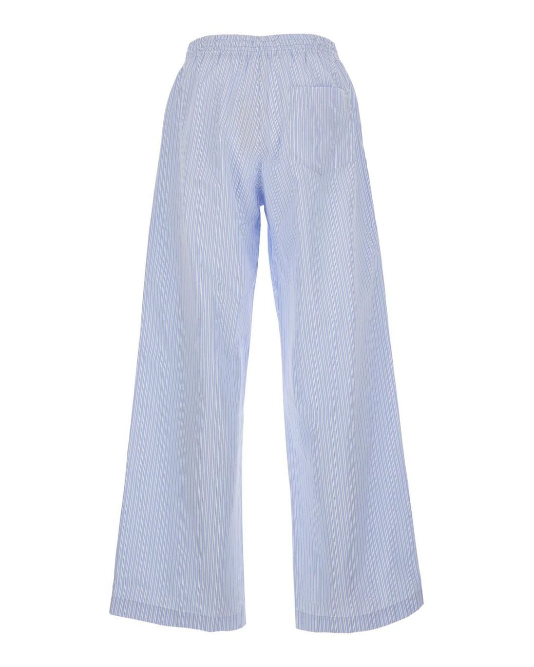 A.P.C. Blue Lou Striped Elastic-Waist Pants for men