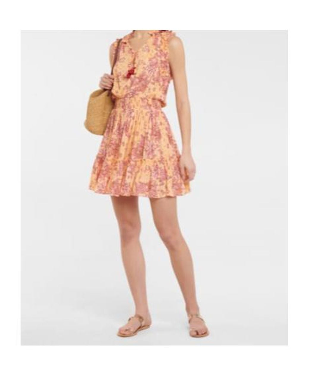 Poupette Orange Triny Printed Minidress