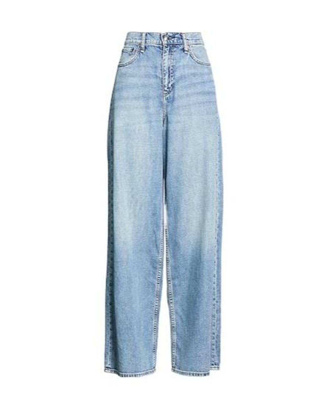 Rag & Bone Blue Light Wash Wide-Leg Jeans