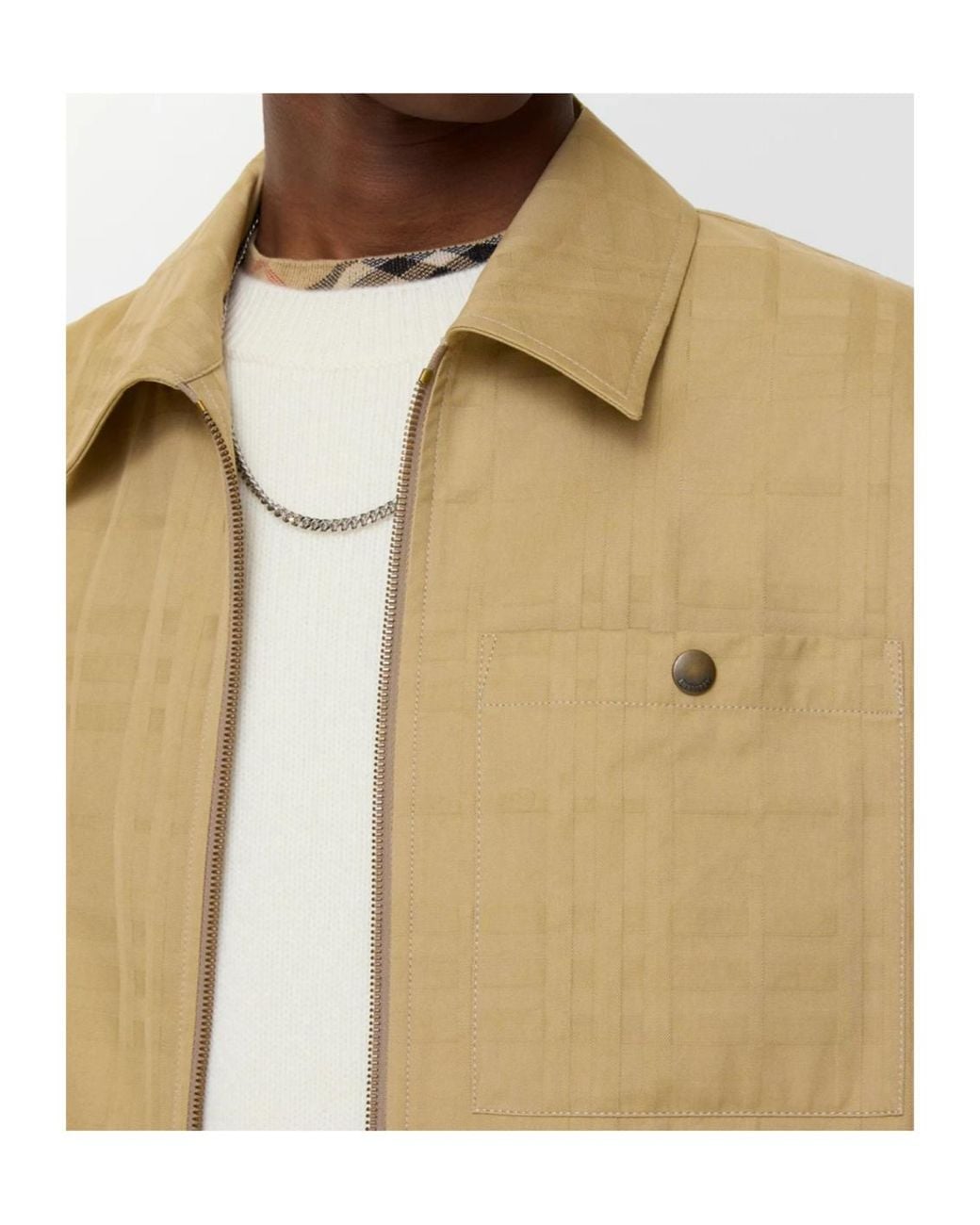 Burberry Natural Check Zip-Up Overshirt for men