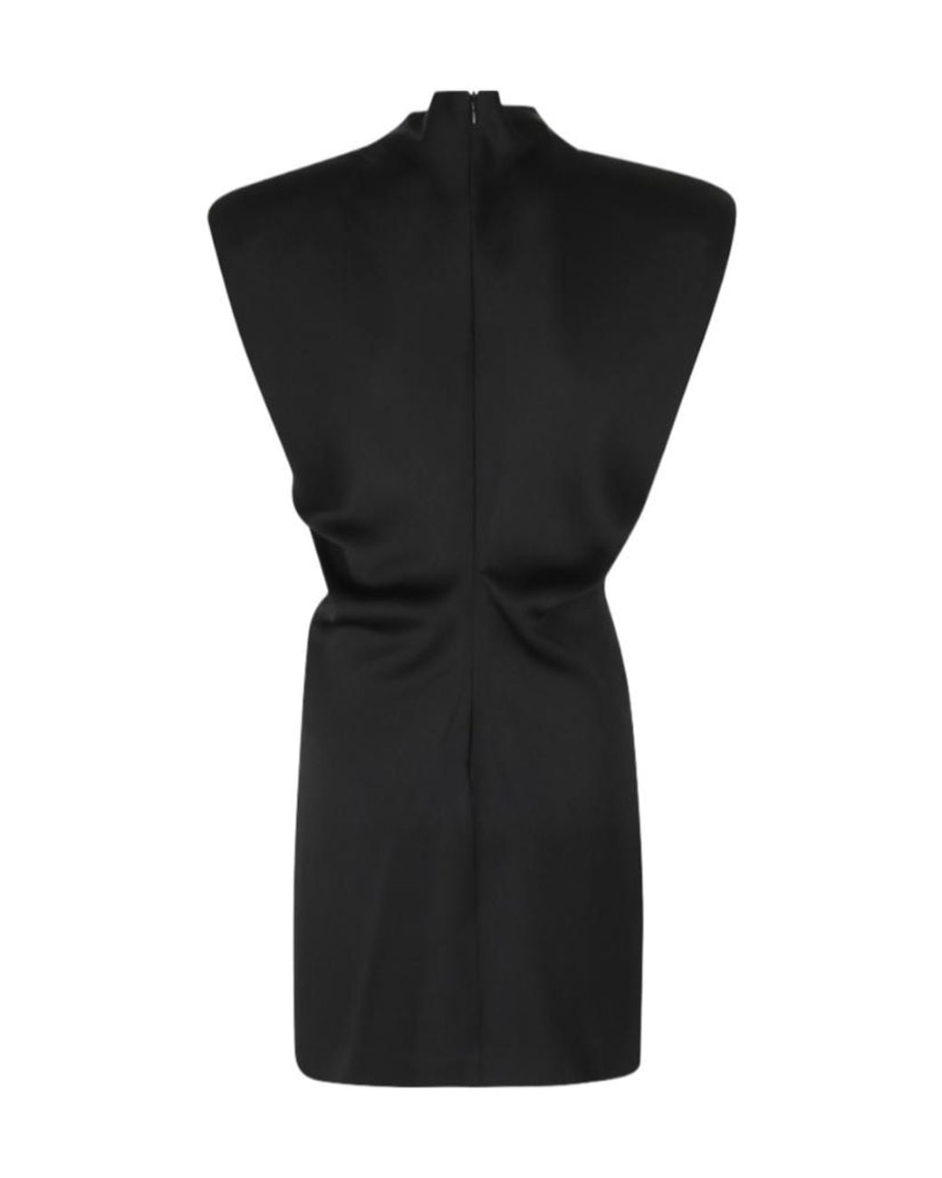 FEDERICA TOSI Black Sleeveless Satin Mini Dress