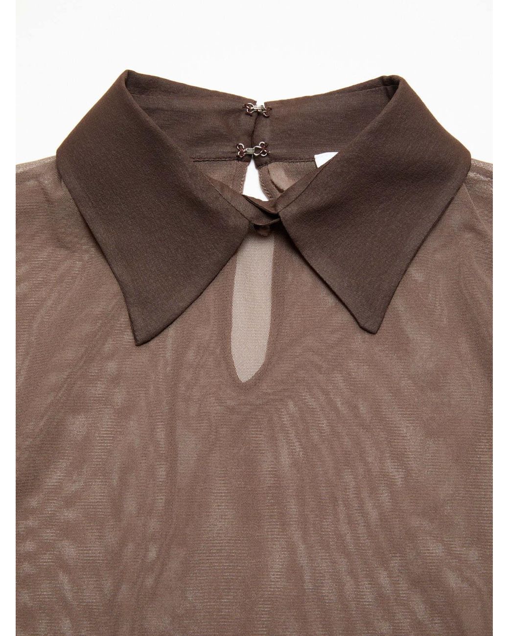 Acne Brown Sheer Nylon Shirt