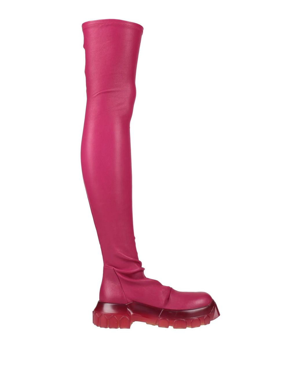 Rick Owens Red Chunky-Soled Leather Boots