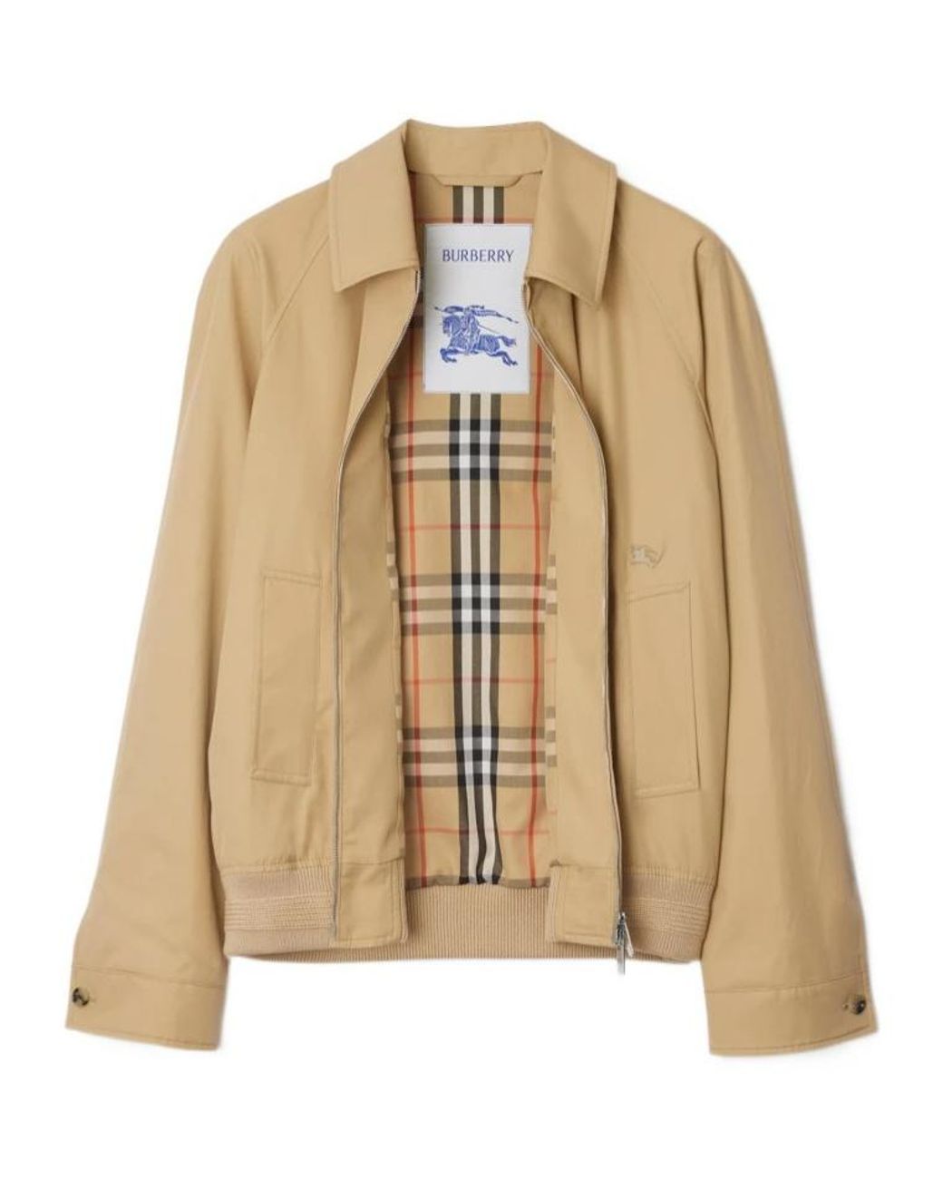 Burberry Natural Collared Zip-Up Jacket for men