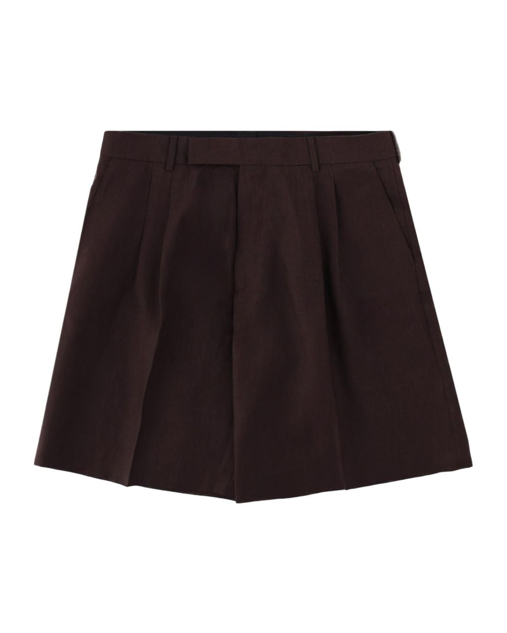 Paul Smith Black Pleated Linen Shorts for men