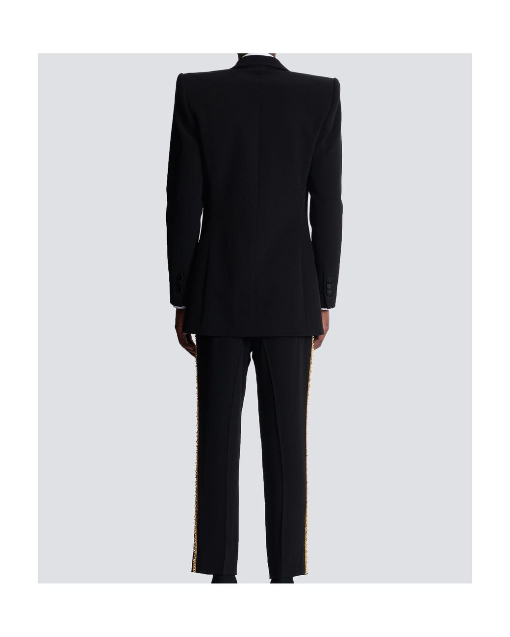 Balmain Black Leaf Embroidery Blazer for men