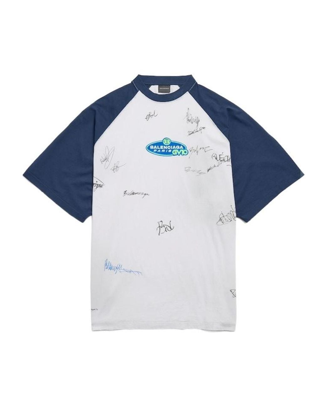 Balenciaga Blue Banana Raglan Oversized T-Shirt for men