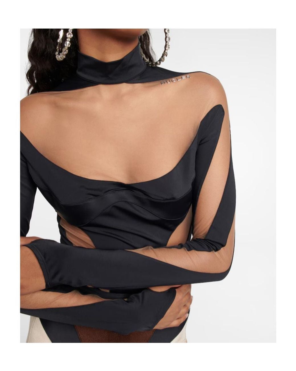 Mugler Black Sewn Long-Sleeve Jumpsuit