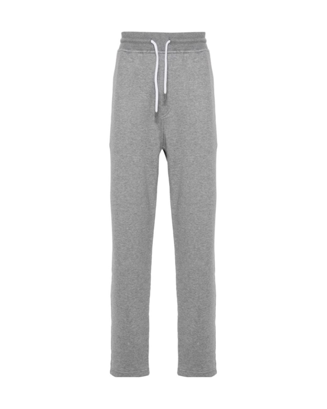 Brunello Cucinelli Gray Drawstring Straight Leg Pants for men
