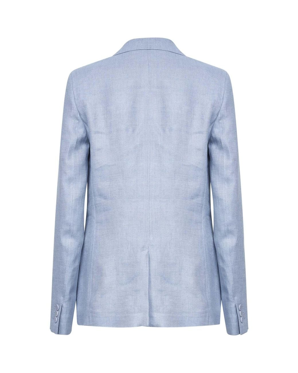 Weekend by Maxmara Blue Single-Breasted Linen Blazer