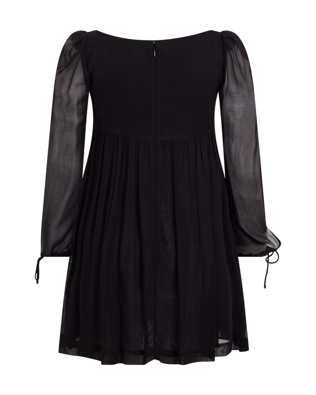 Philosophy Di Lorenzo Serafini Black Sheer-Sleeve Short Dress