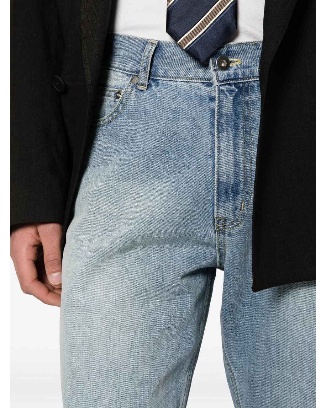 TONYWACK Blue Relaxed Straight-Leg Jeans for men