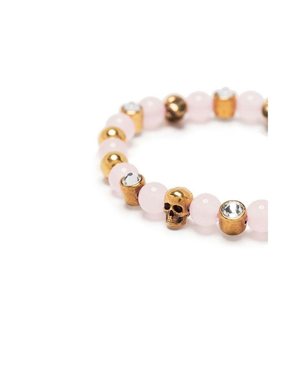 McQueen Metallic Skull-Charm Embellished Bracelet