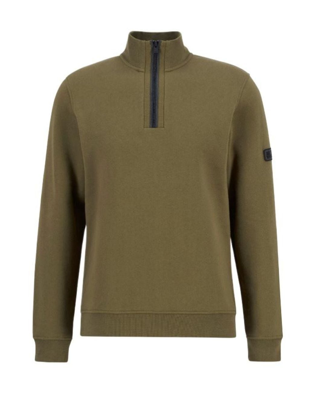 Barbour Green Long-Sleeved Half-Zip Sweatshirt for men