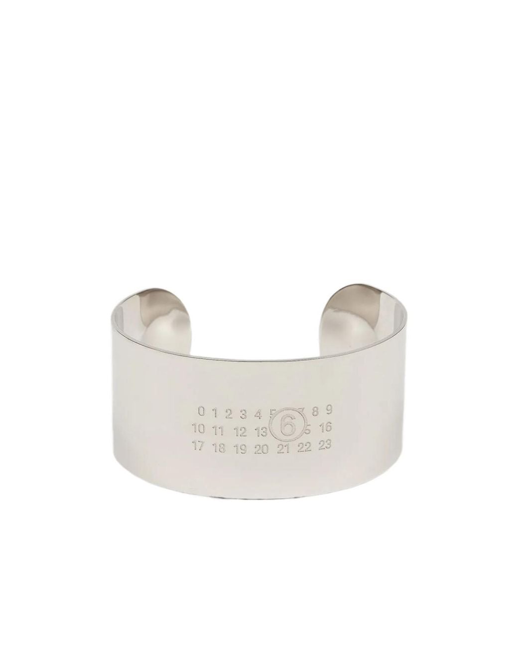 MM6 by Maison Margiela White Engraved Numeric Signature Bracelet for men