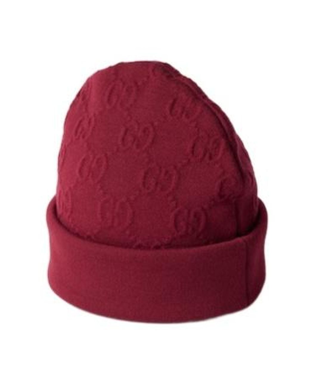 Gucci Red Gg Jacquard Knitted Beanie for men