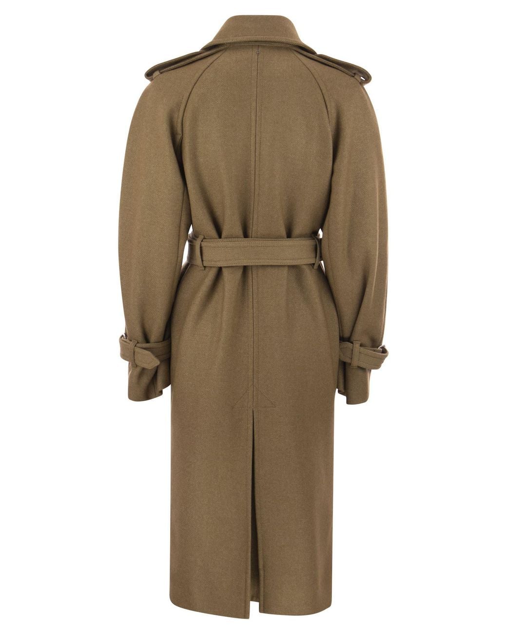 Sportmax Natural Double-Breasted Trench Coat