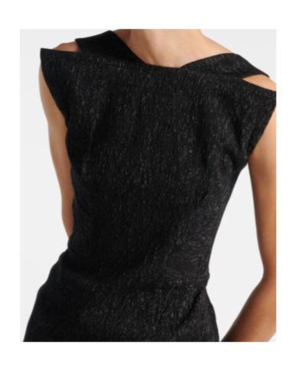 Maticevski Black Singular Open-Back Lamé Cocktail Dress