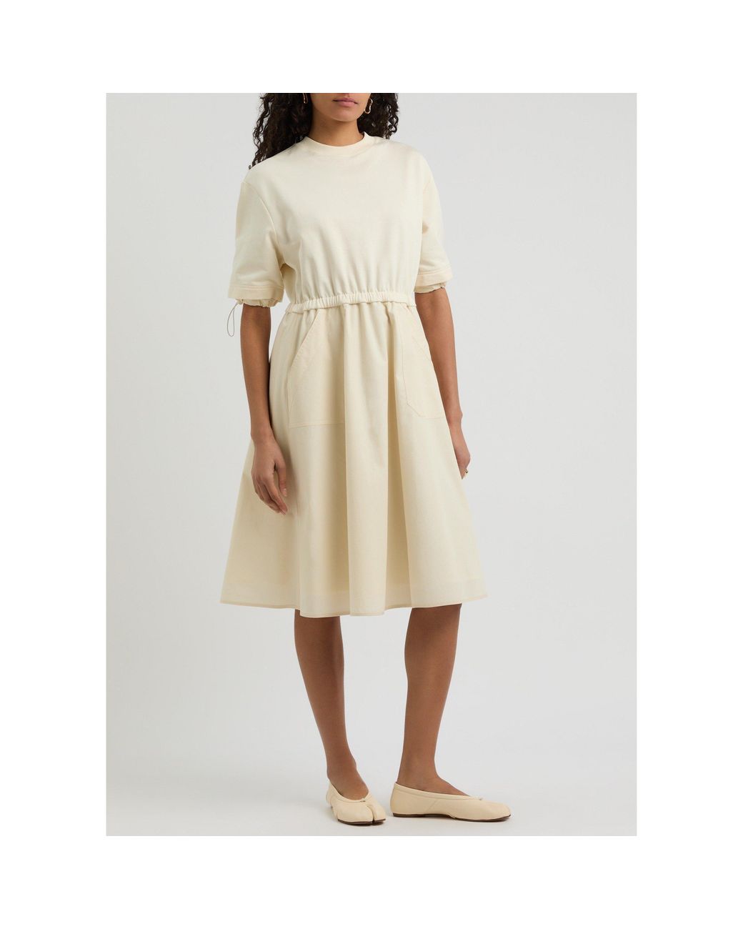 Moncler White Loose A-Line Dress
