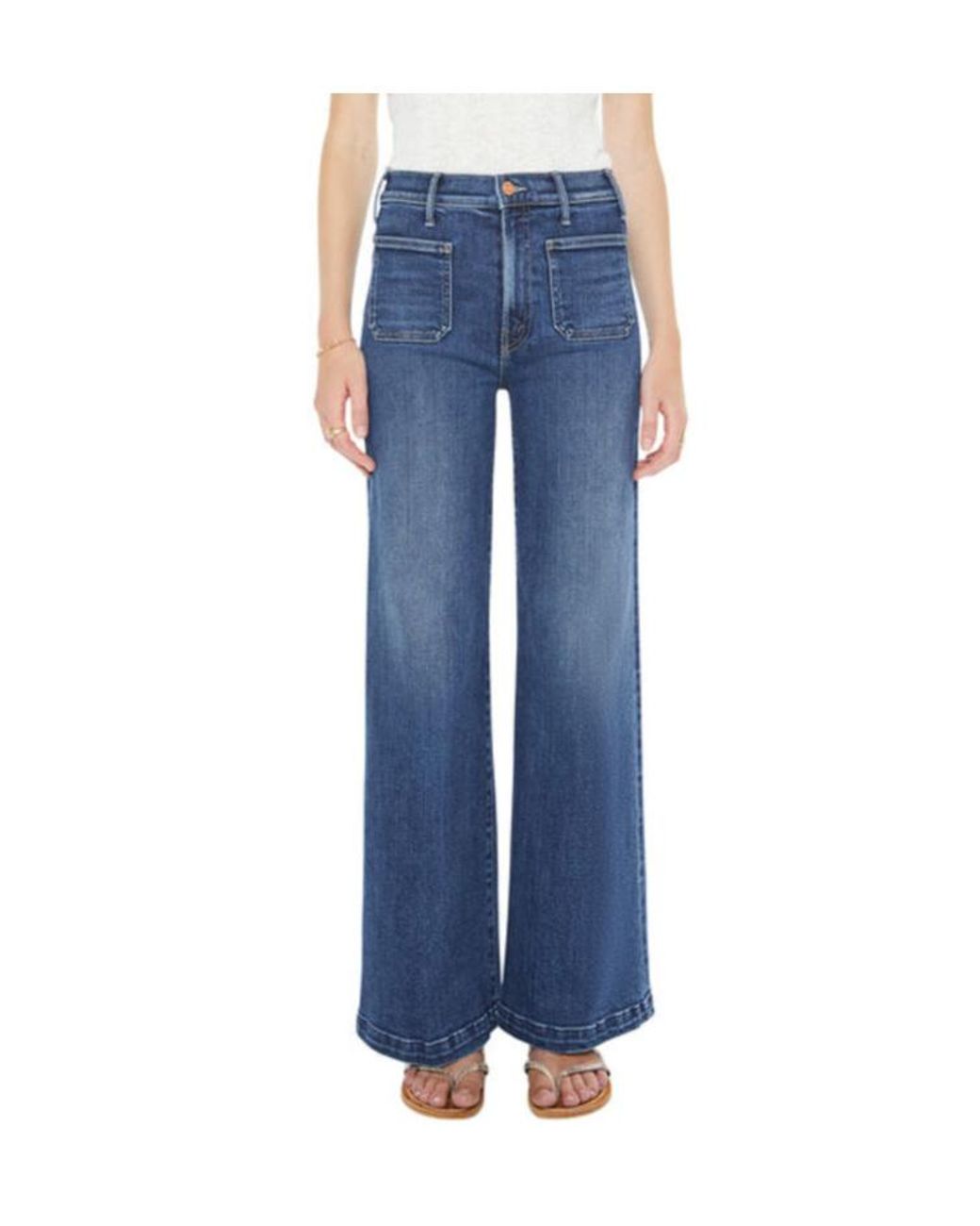 Mother Blue The Hustler Roller Patch Pocket Skimp Jeans