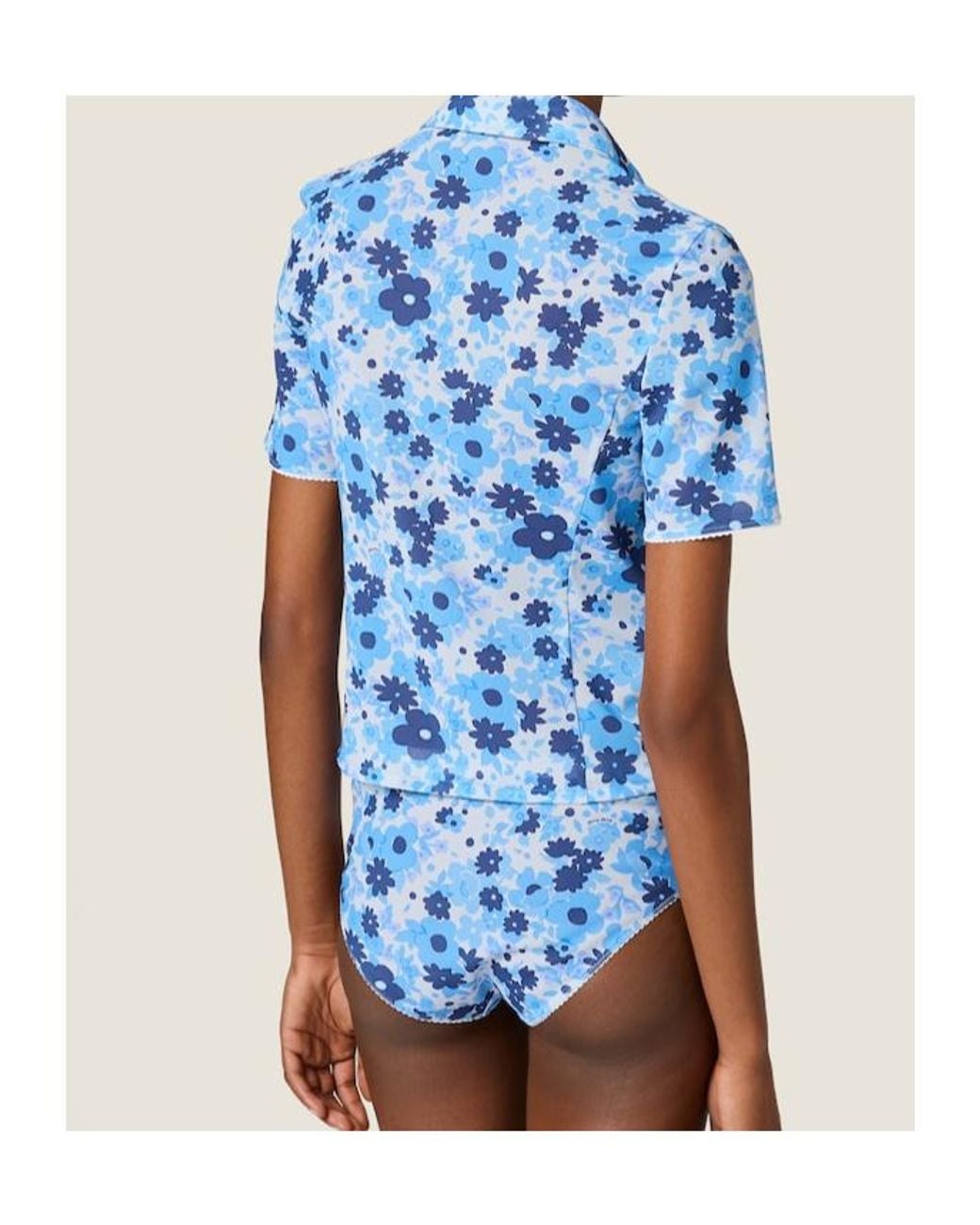 Miu Miu Blue Stretch Fabric Shirt
