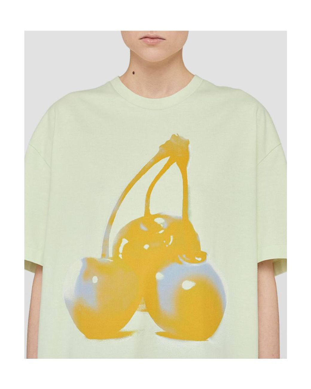 Jil Sander White Graphic Printed Oversize T-Shirt