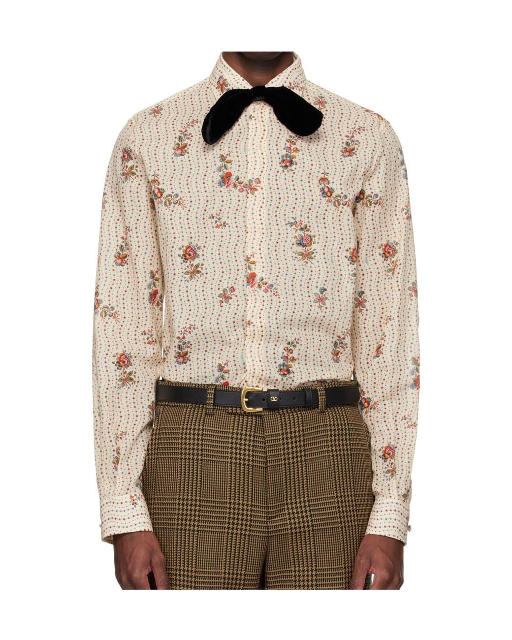 Valentino Natural All-Over Patterned Button-Up Shirt for men