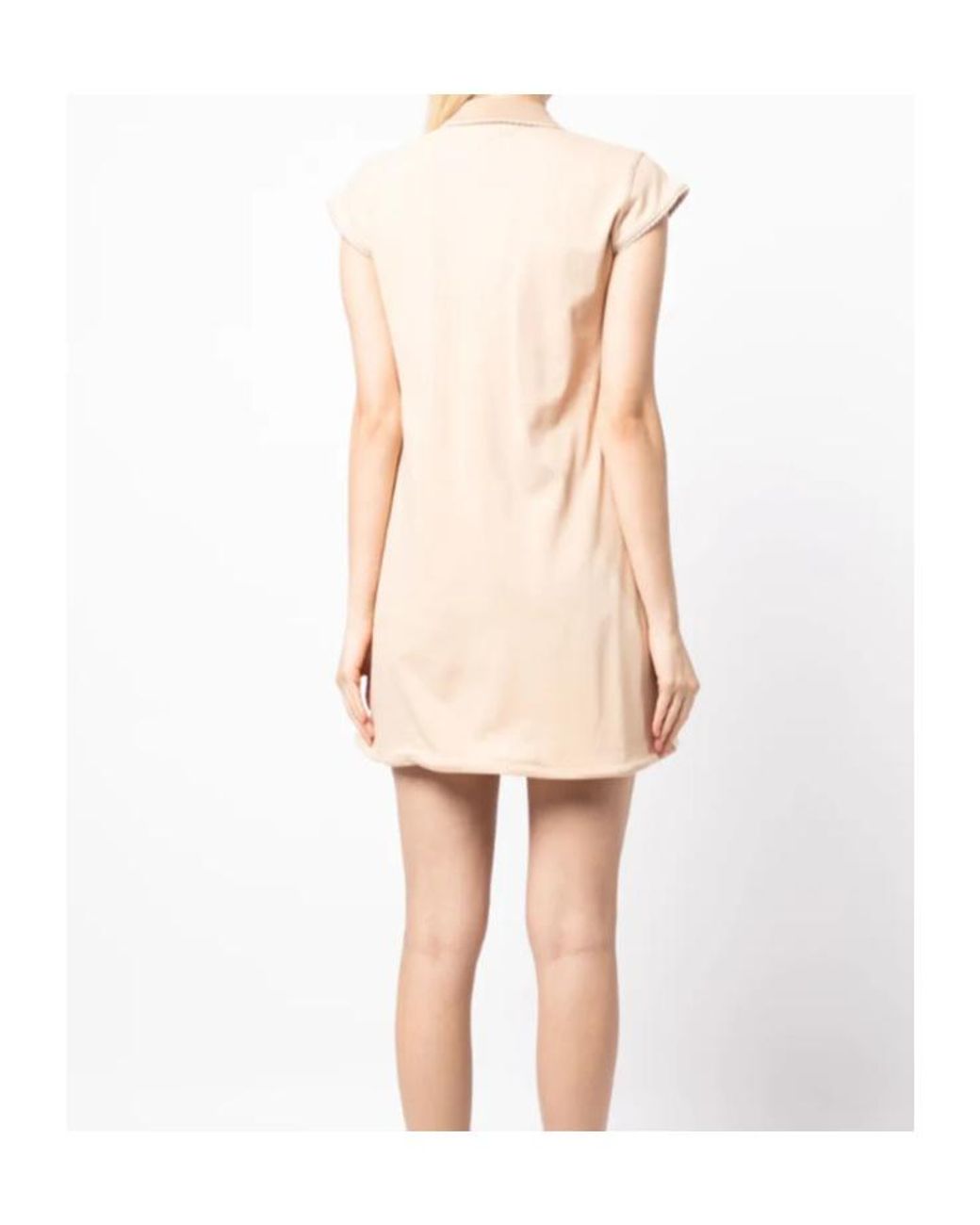 we11done Pink Contrasting-Trim Flared Cotton Dress