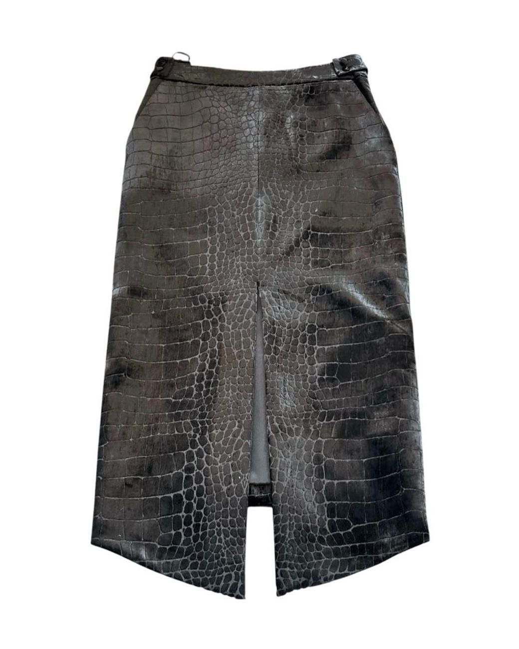Tom Ford Gray Slit Skirt