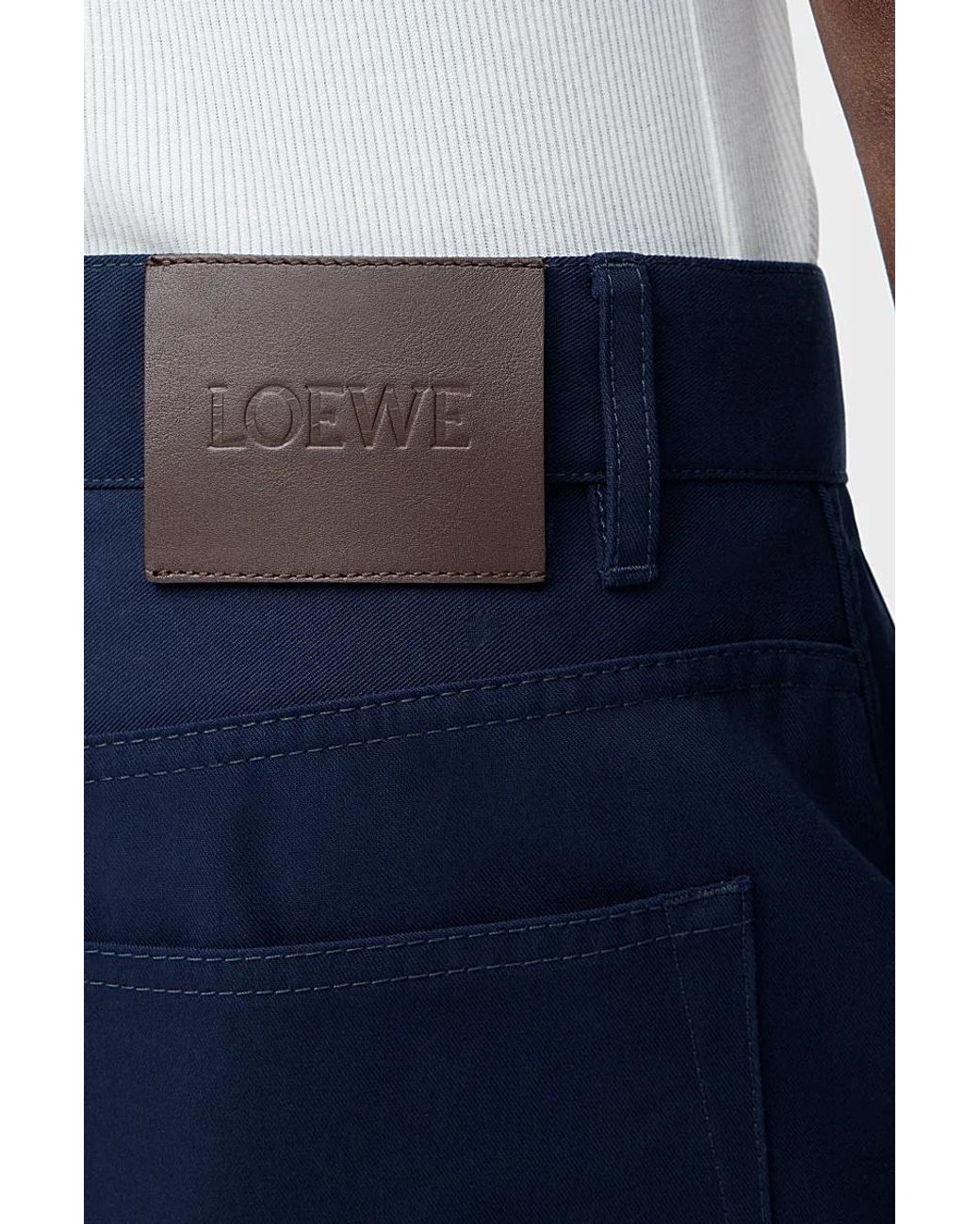 Loewe Blue Cotton Carpenter Trousers for men