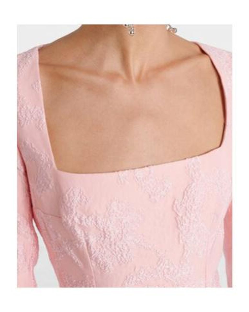 Emilia Wickstead Pink Glenda Embroidered Crepe Midi Dress