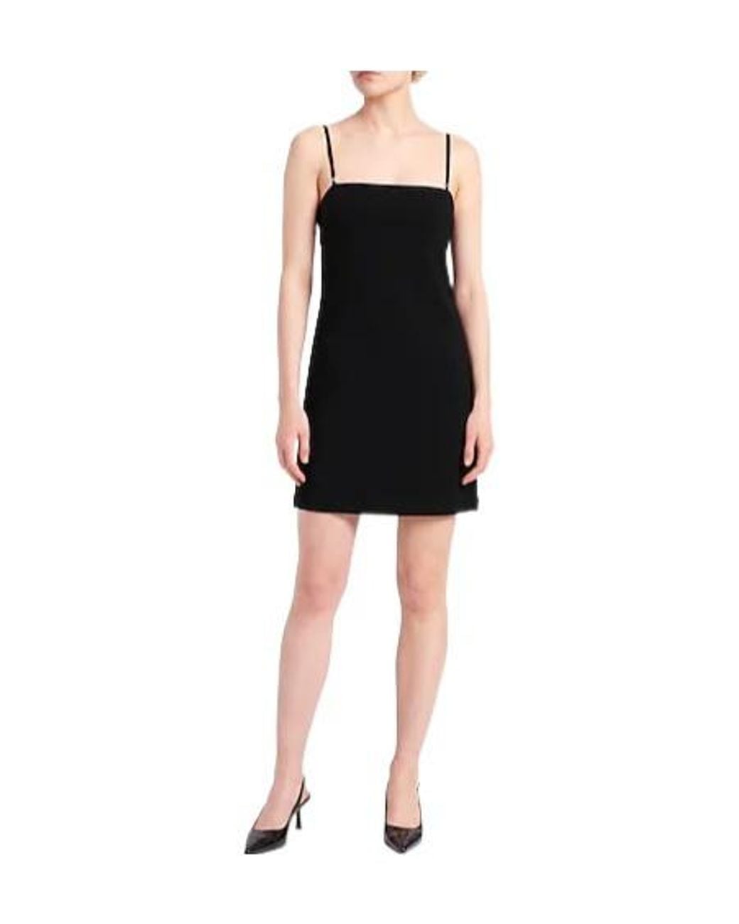 Sportmax Black Solid Sleeveless Dress